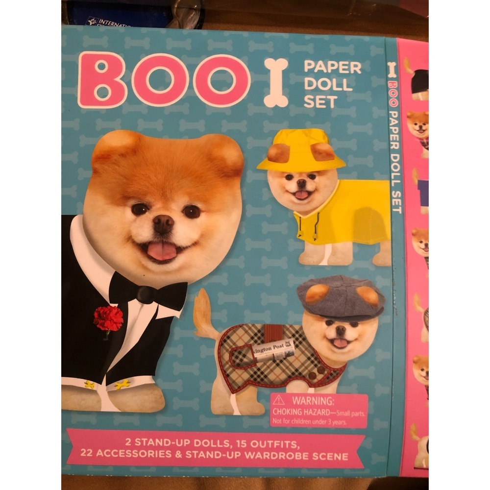 Boo "The Cutest Dog" Paper Doll Set + Grumpy Cat Sticker Book Stickers (Used)